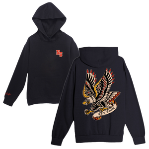 Vintage Eagle Black Pullover Hoodie