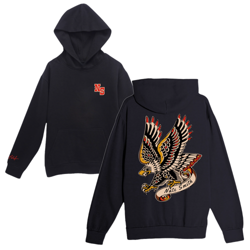 Vintage Eagle Black Pullover Hoodie